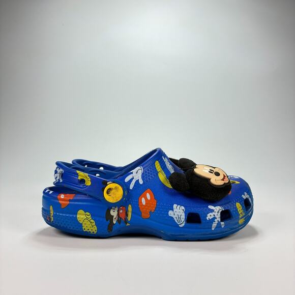 Crocs Mickey Mouse Navy Blue Clogs Slip On Sandals Comfort Shoes Youth Size C12 - Picture 1 of 9